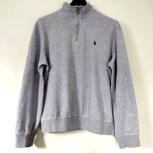 Polo Ralph Lauren 3/4 Zip Gray Jersey Knit Long Sleeve Pullover |Men's Large